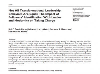 Not All Transformational Leadership Behaviors Are Equal